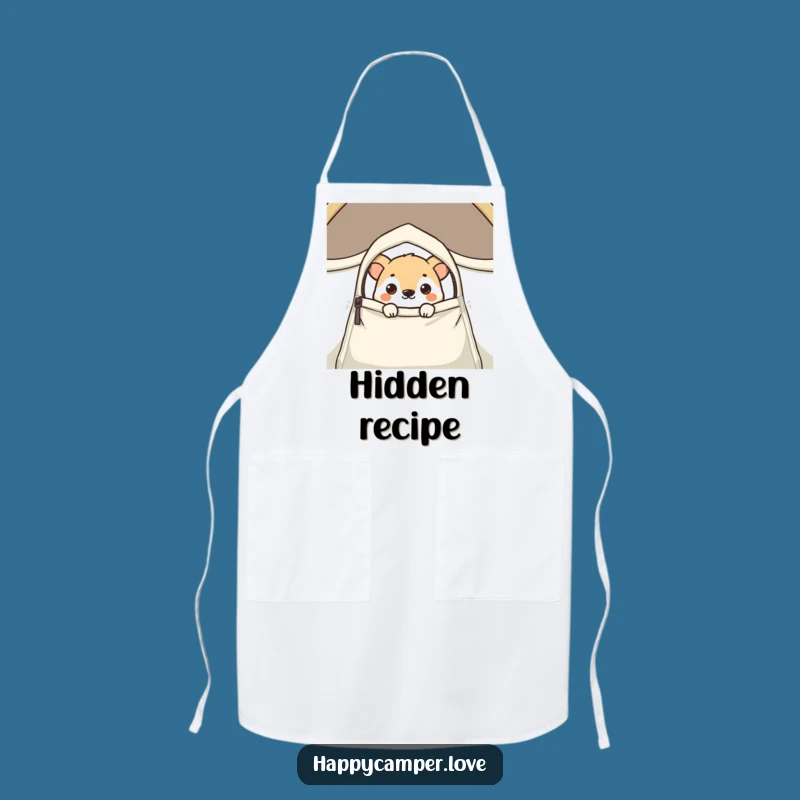 Funny Curious Animal Tent Peek Apron - Keep an Eye Out in the Kitchen