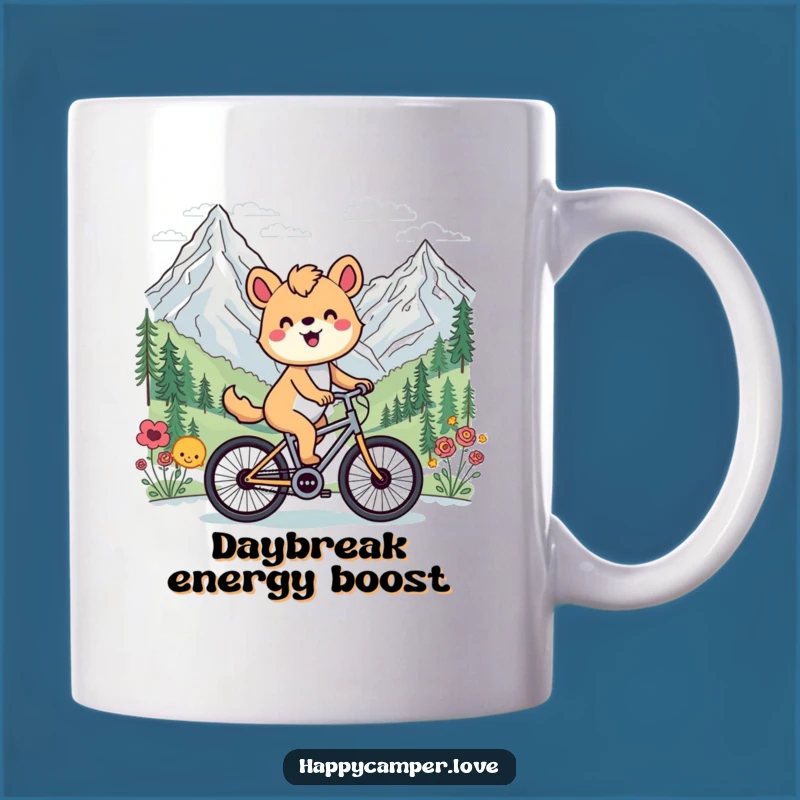 Funny Cycling Animal Mountain Mug - Joyful Adventure Gift for Cyclists