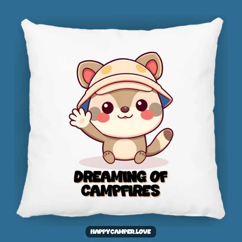 Funny Camper Pillow: Cheerful Animal for Cozy Adventure Comfort