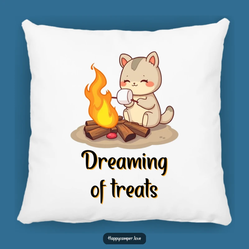Funny Marshmallow Roasting Animal Pillow - Cozy & Humorous Accent Pillow