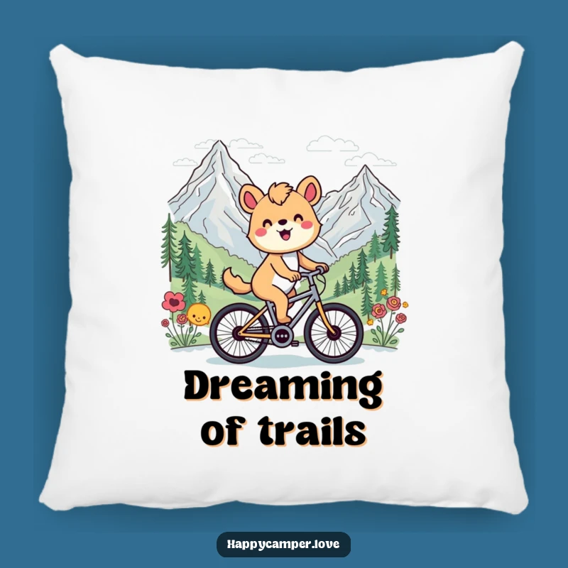 Funny Cycling Animal Mountain Pillow - Comfy Comfort for Your Adventure Space