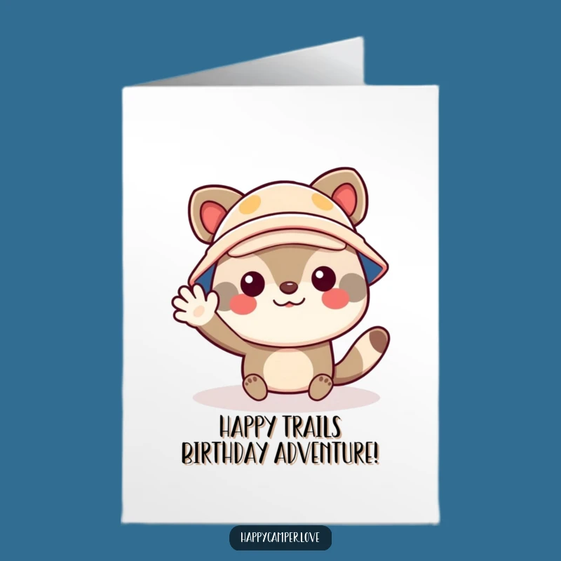 Free Printable Birthday Card: Camper Animal Waves - Funny Downloadable Adventure Gift