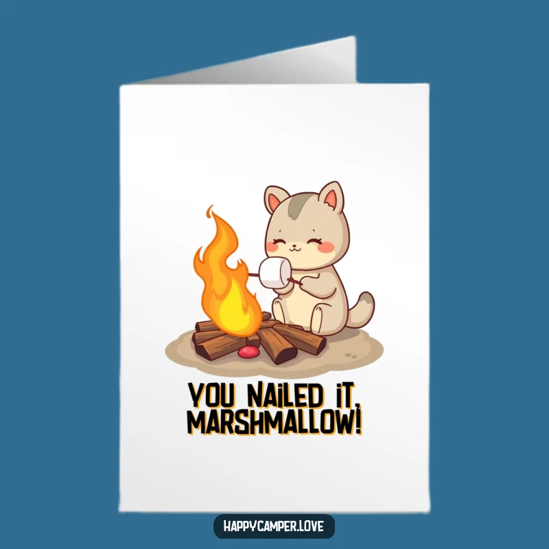 Free Printable Congrats Card: Marshmallow Animal - Funny Downloadable Success!