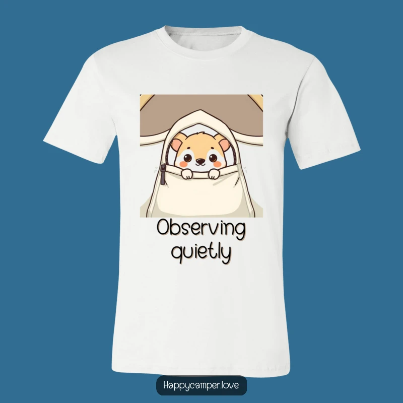 Funny Curious Animal Tent Peek T-Shirt - Get Your Giggles Outdoors